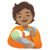 🧑🏽‍🍼 person feeding baby: medium skin tone display on Google